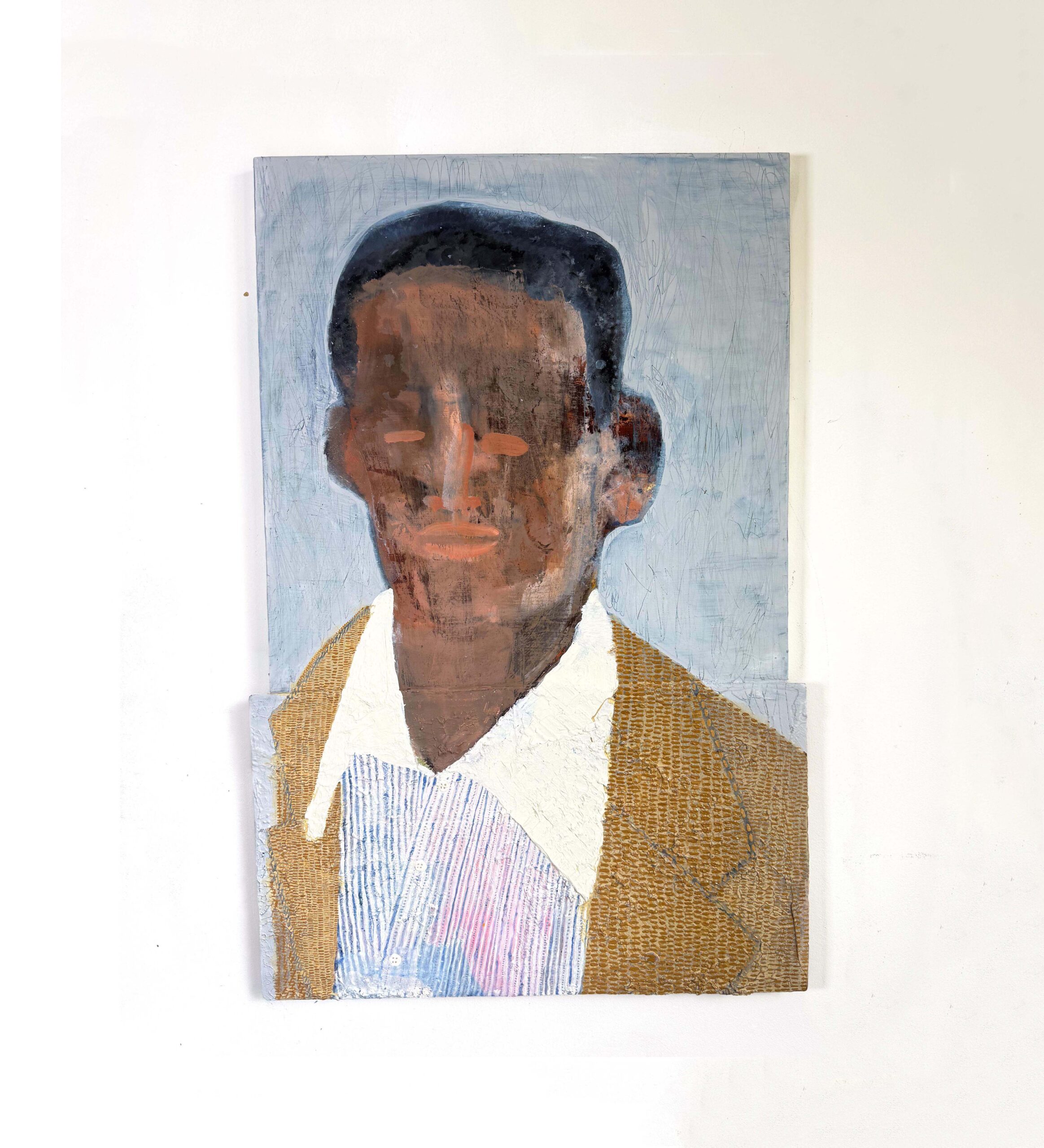 an oil painting of the jazz trumpet player Don Cherry